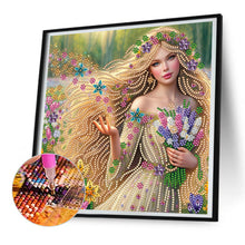 Load image into Gallery viewer, Diamond Painting - Partial Special Shaped - blonde long hair girl (30*30CM)
