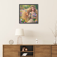 Load image into Gallery viewer, Diamond Painting - Partial Special Shaped - blonde long hair girl (30*30CM)
