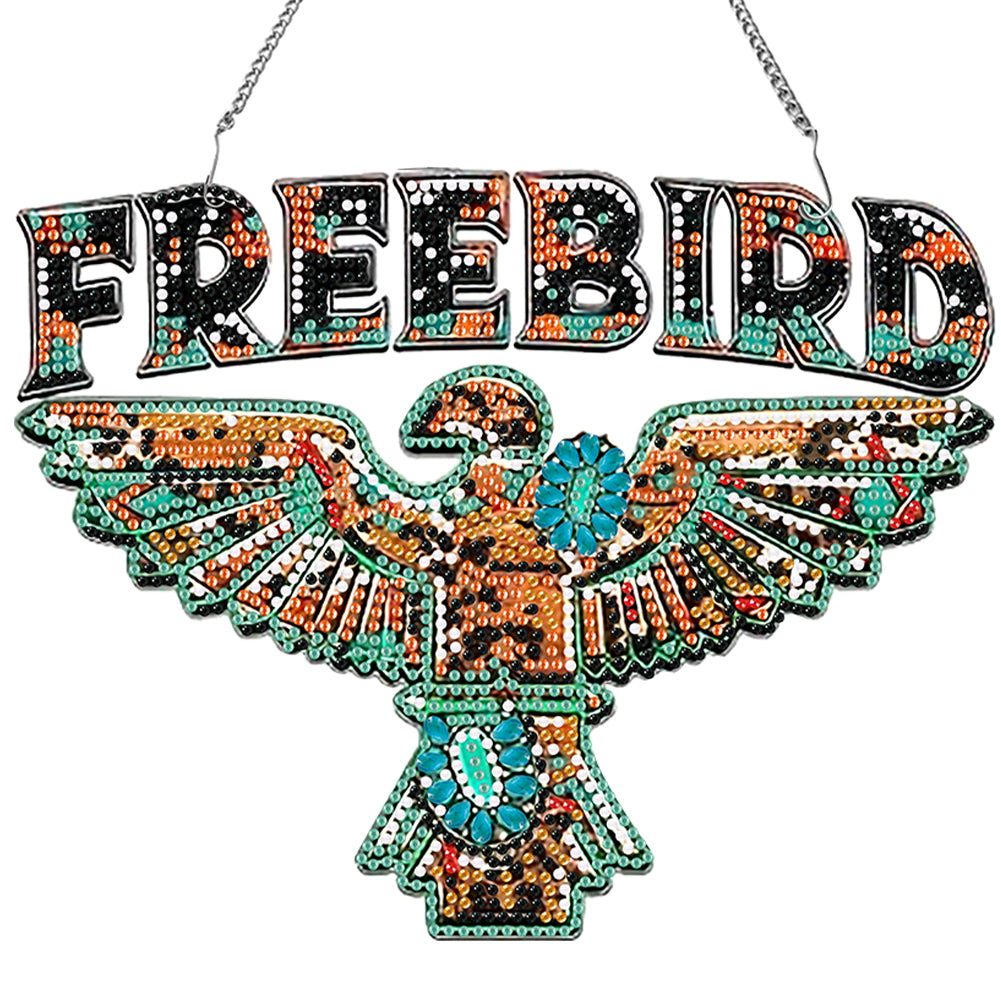Acrylic Special Shape Free Bird Diamond Painting Pendant for Home Wall Window