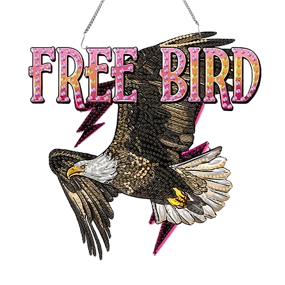 Acrylic Special Shape Free Eagle Diamond Painting Pendant for Home Wall Window