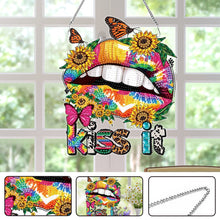 Load image into Gallery viewer, Acrylic Special Shape Sunflower Lip Diamond Art Pendant Art Crafts Supplies
