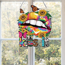 Load image into Gallery viewer, Acrylic Special Shape Sunflower Lip Diamond Art Pendant Art Crafts Supplies
