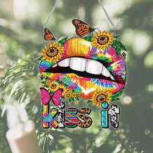 Load image into Gallery viewer, Acrylic Special Shape Sunflower Lip Diamond Art Pendant Art Crafts Supplies
