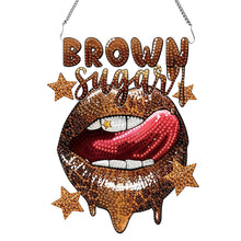 Load image into Gallery viewer, Acrylic Special Shape Brown Sugar Lip Diamond Art Pendant Art Crafts Supplies
