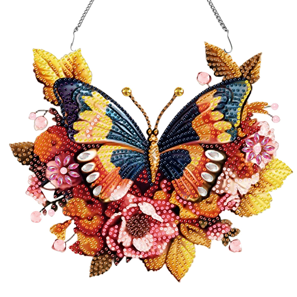 Acrylic Special Shape Butterfly Diamond Painting Hanging Pendant for Art Crafts