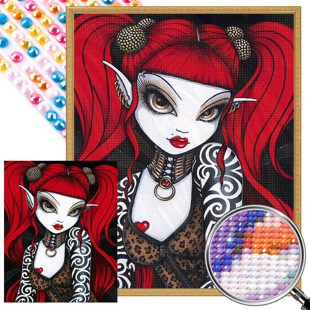 AB Diamond Painting - Full Round - Red-haired elf girl (40*50CM)