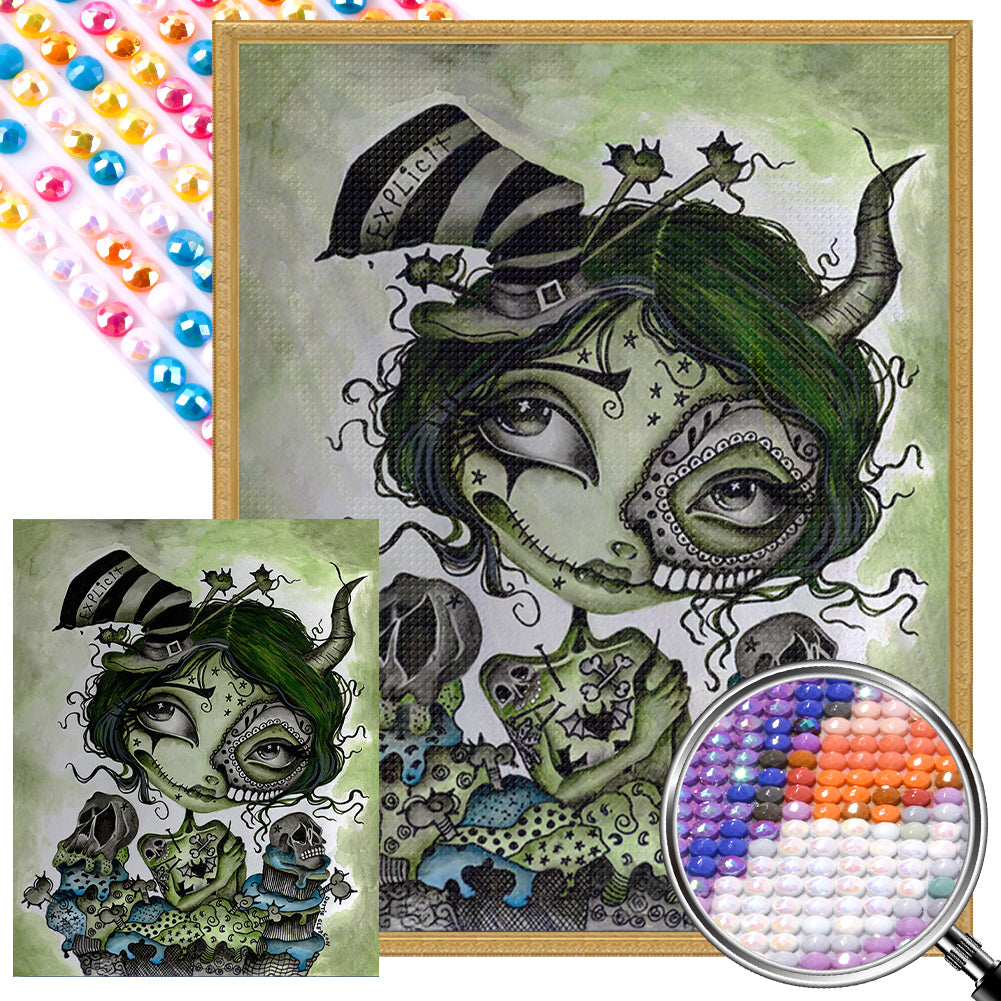 AB Diamond Painting - Full Round - goth elf girl (40*50CM)