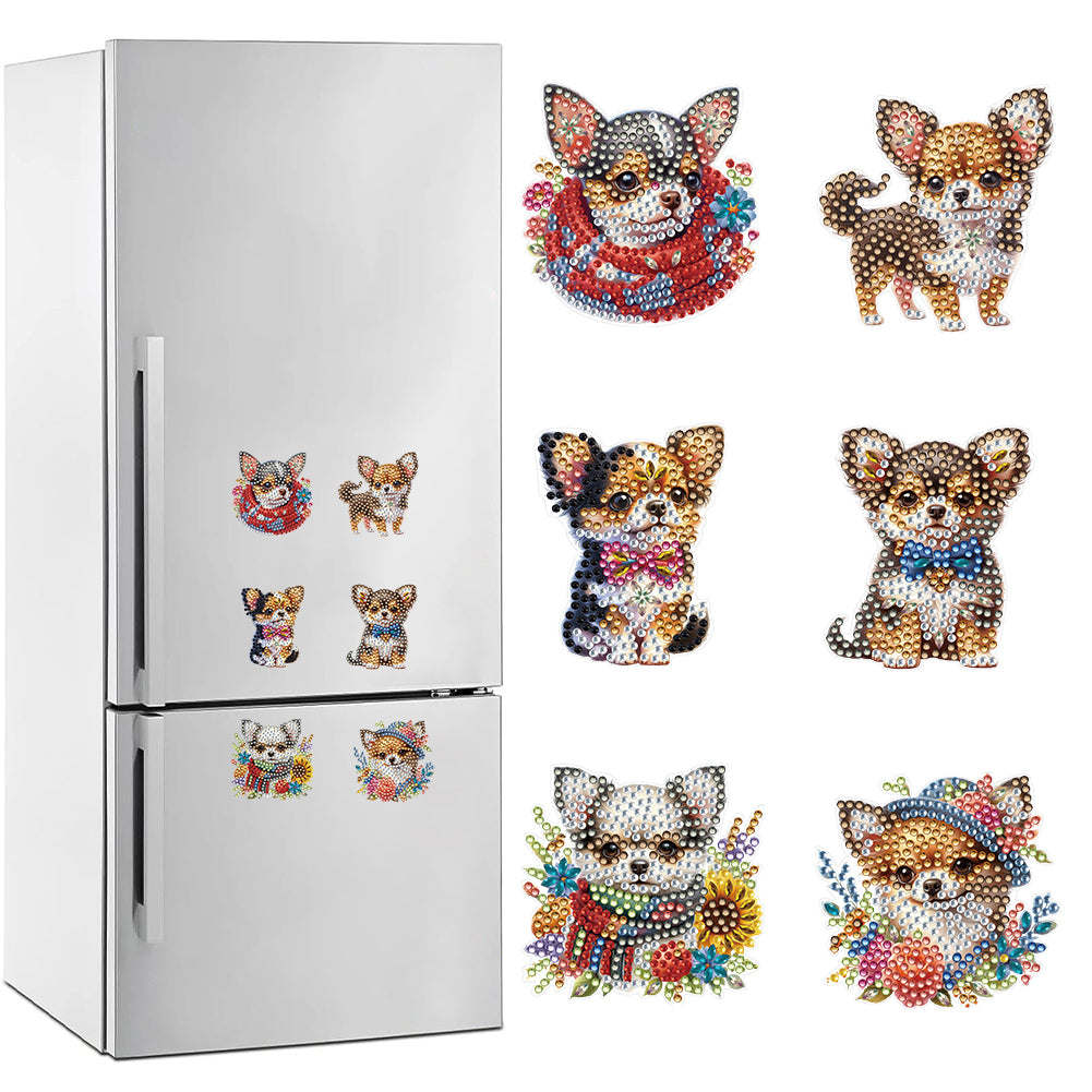 Chihuahua Puppy Special Shape Diamond Painting Fridge Magnet for DIY Crafts