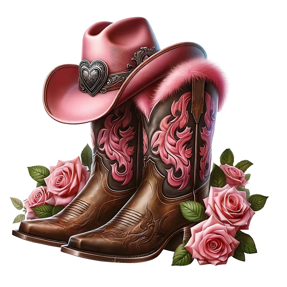 Diamond Painting - Full Round - cowboy boots (30*30CM)