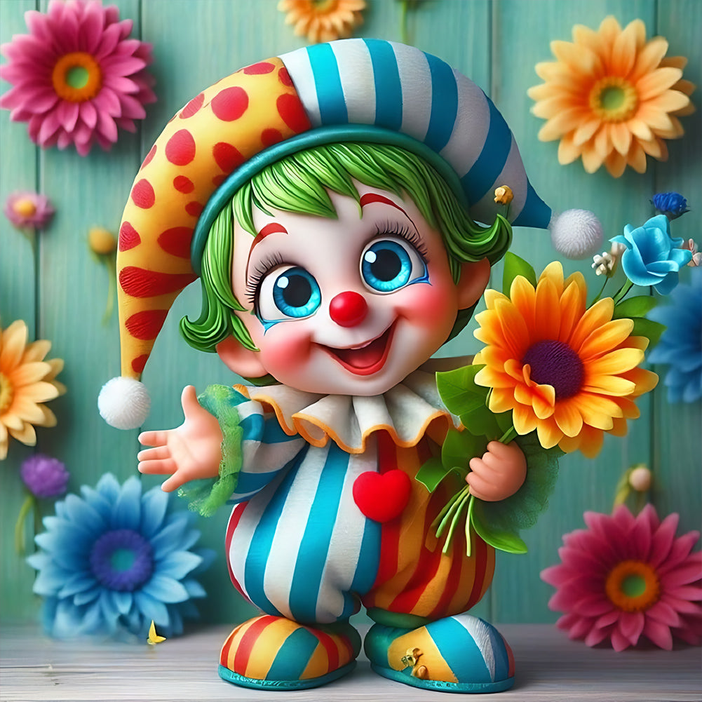 Diamond Painting - Full Round - clown kid (40*40CM)
