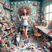 Load image into Gallery viewer, Diamond Painting - Full Round - handmade girl (40*40CM)
