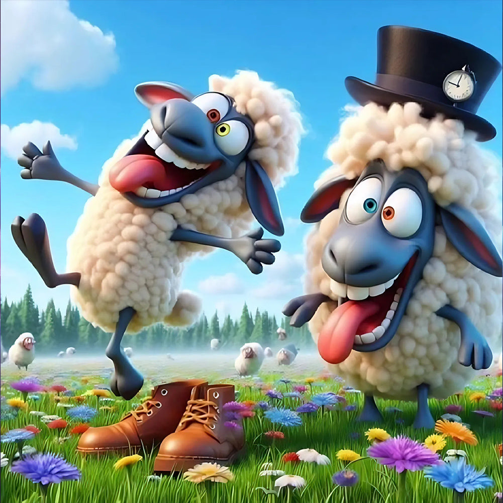 Diamond Painting - Full Round - Funny alpaca (40*40CM)