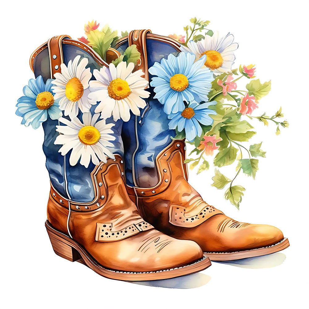 Diamond Painting - Full Round - cowboy boots (40*40CM)