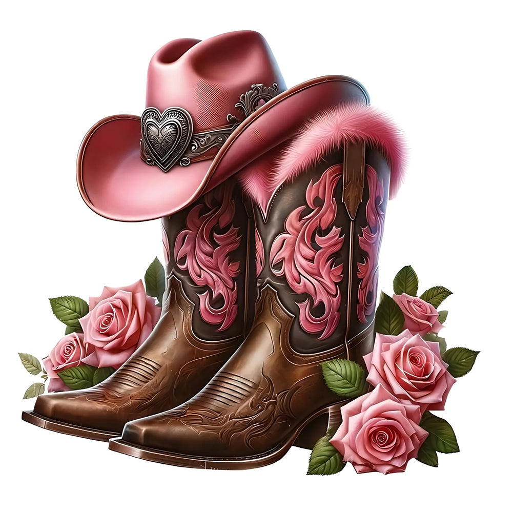 Diamond Painting - Full Round - cowboy boots (40*40CM)