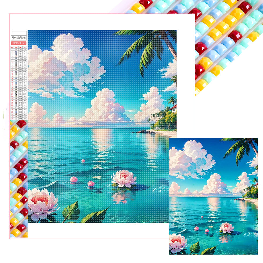 Diamond Painting - Full Square - Lotus by the water (30*40CM)