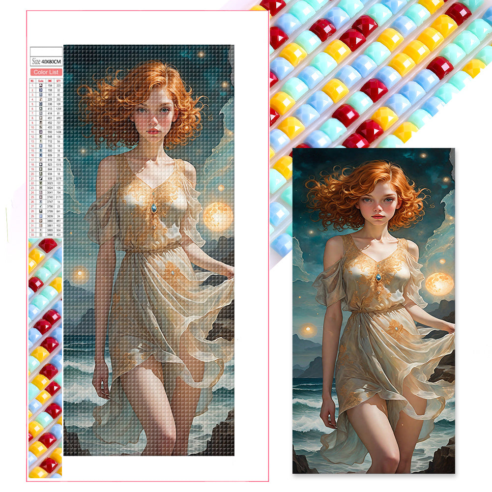 Diamond Painting - Full Square - seaside girl (40*80CM)