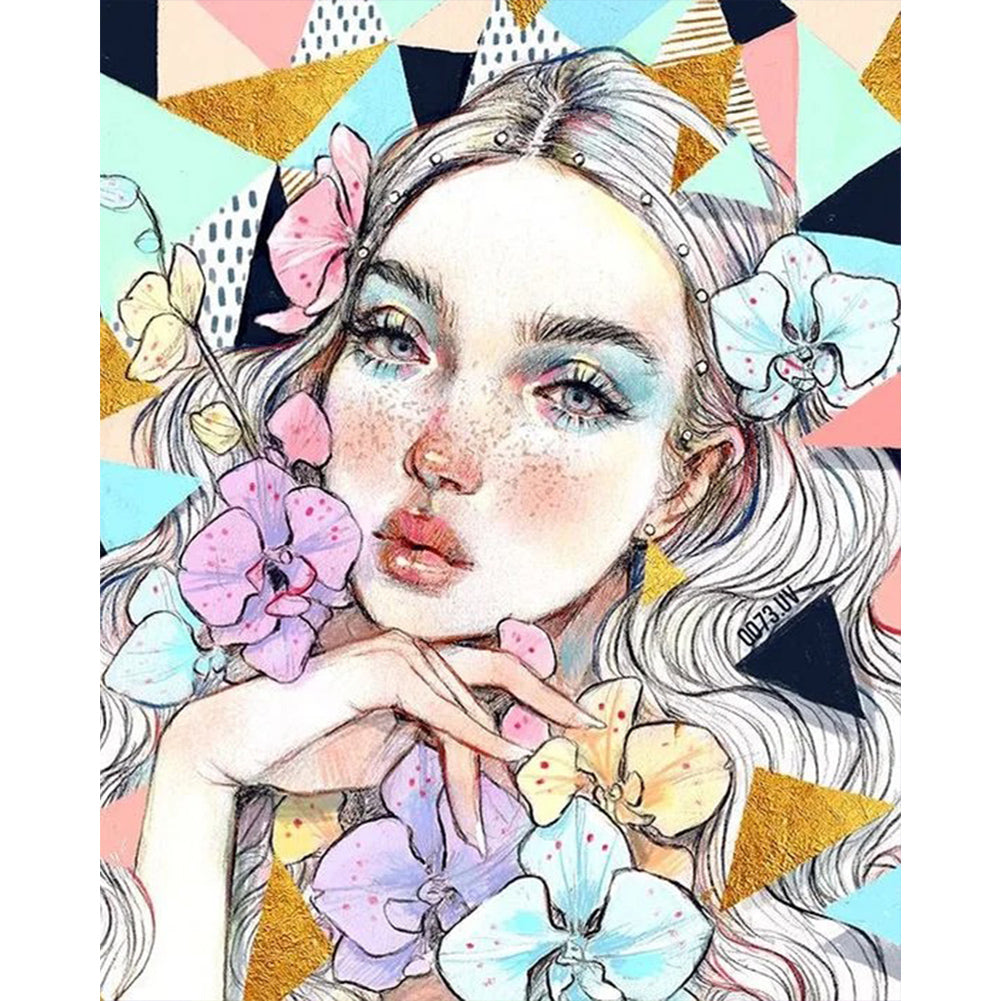 Diamond Painting - Full Round - girl (40*50CM)