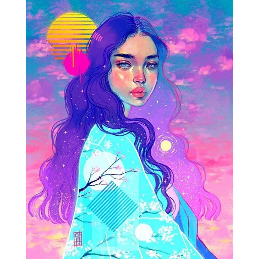 Diamond Painting - Full Round - girl (40*50CM)