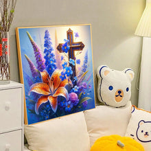 Load image into Gallery viewer, Diamond Painting - Full Round - flower cross (40*40CM)
