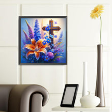 Load image into Gallery viewer, Diamond Painting - Full Round - flower cross (40*40CM)
