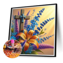 Load image into Gallery viewer, Diamond Painting - Full Round - flower cross (40*40CM)
