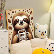 Load image into Gallery viewer, Diamond Painting - Full Round - Sloth drinking coffee (40*40CM)
