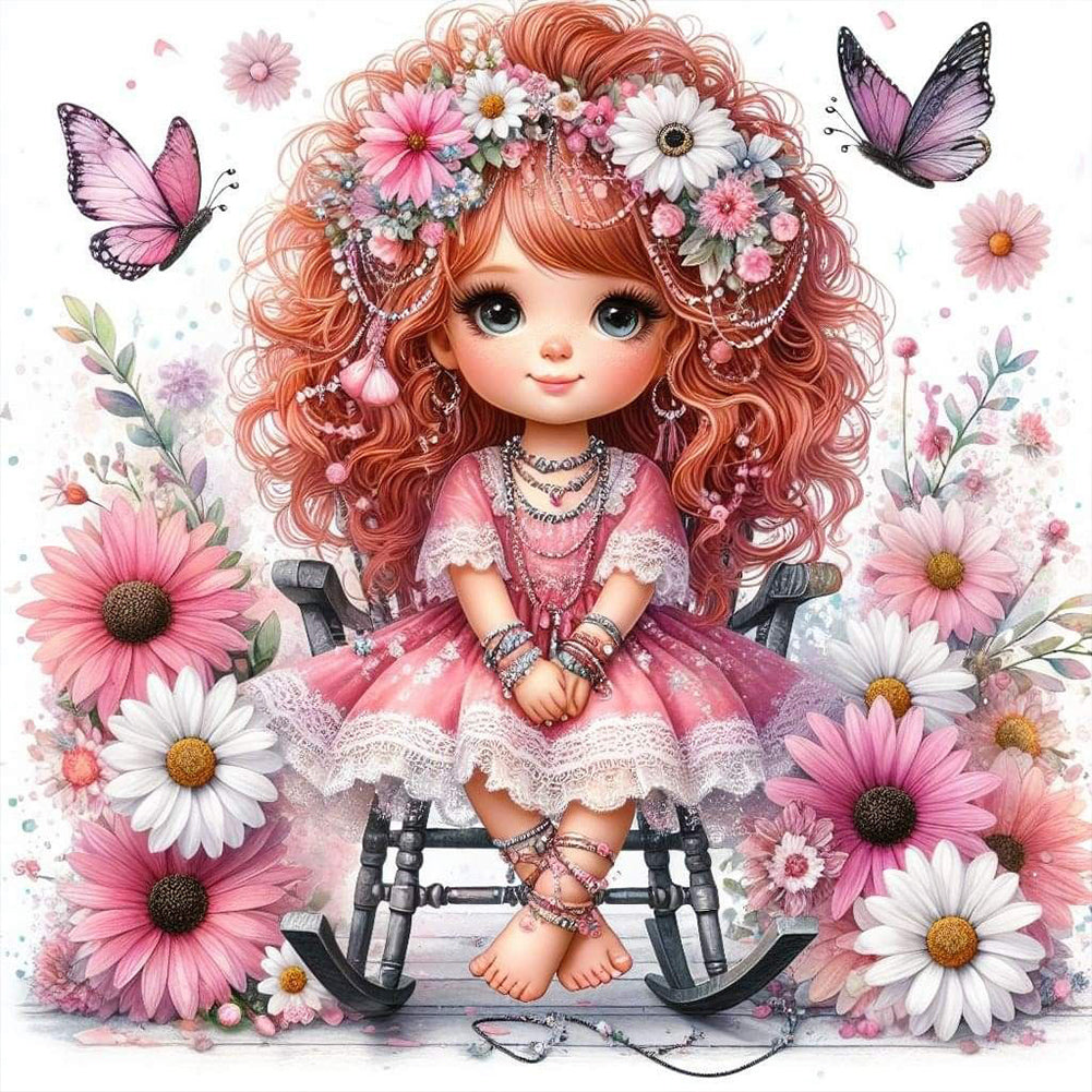 Diamond Painting - Full Round - flower girl (30*30CM)
