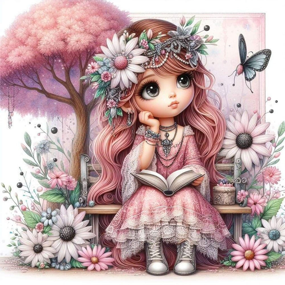 Diamond Painting - Full Round - flower girl (30*30CM)