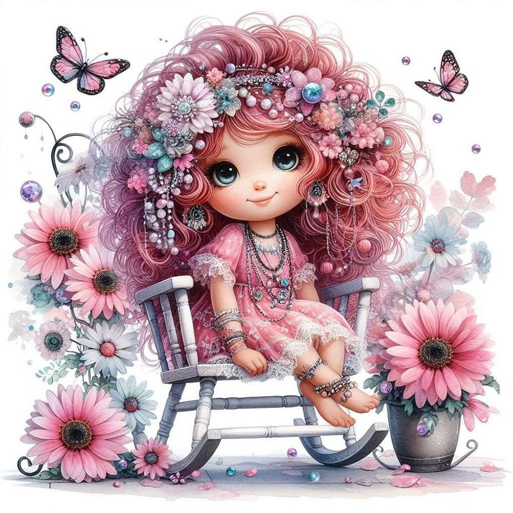 Diamond Painting - Full Round - flower girl (30*30CM)