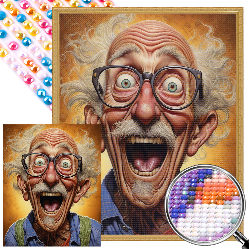 AB Diamond Painting - Full Round - Laughing old man (40*50CM)