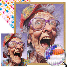 Load image into Gallery viewer, AB Diamond Painting - Full Round - laughing old lady (40*50CM)
