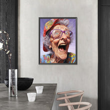 Load image into Gallery viewer, AB Diamond Painting - Full Round - laughing old lady (40*50CM)
