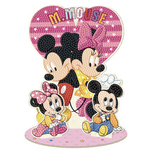 Load image into Gallery viewer, Wooden Cartoon Mickey and Minnie Diamond Painting Tabletop Ornaments Kit
