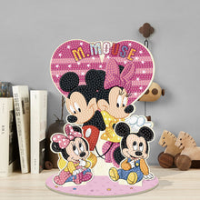 Load image into Gallery viewer, Wooden Cartoon Mickey and Minnie Diamond Painting Tabletop Ornaments Kit
