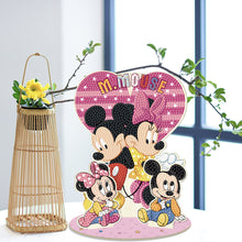 Load image into Gallery viewer, Wooden Cartoon Mickey and Minnie Diamond Painting Tabletop Ornaments Kit
