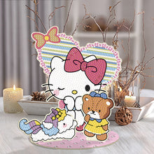 Load image into Gallery viewer, Wooden Cartoon Hello Kitty Diamond Painting Tabletop Ornament Kit for Home Decor
