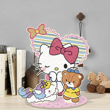 Load image into Gallery viewer, Wooden Cartoon Hello Kitty Diamond Painting Tabletop Ornament Kit for Home Decor
