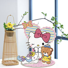 Load image into Gallery viewer, Wooden Cartoon Hello Kitty Diamond Painting Tabletop Ornament Kit for Home Decor
