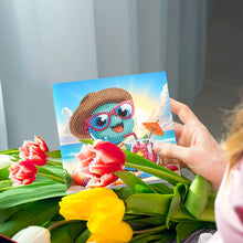 Load image into Gallery viewer, 12Pcs Special Shape Cartoon Rhinestone Painting Card Kit Diamond Daily Wish Card
