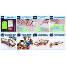 Load image into Gallery viewer, 3Pcs Leaf Flower DIY Diamond Painting Hairpin Diamond Hair Clips Gift for Girls
