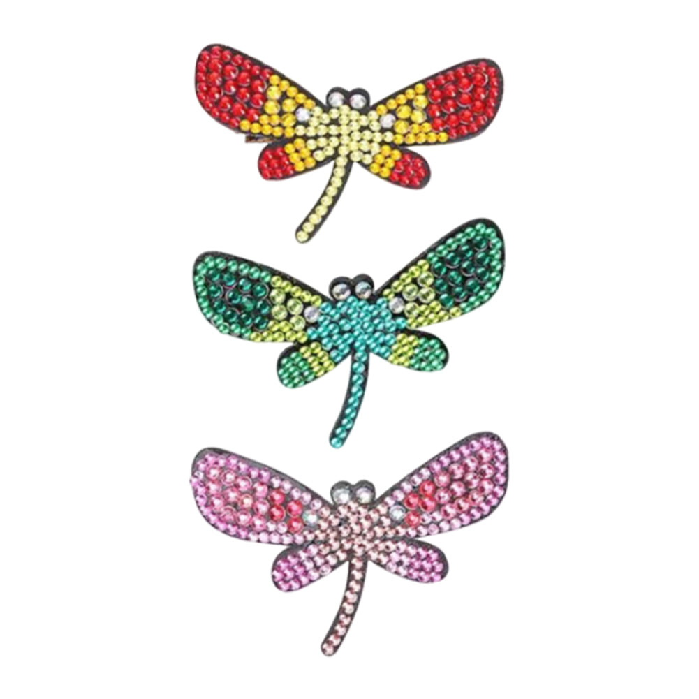 3Pcs Dragonfly DIY Diamond Painting Hairpin Diamond Hair Clips Gift for Girls