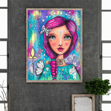 Load image into Gallery viewer, Diamond Painting - Full Round - Butterfly and big-eyed doll girl (30*40CM)
