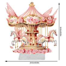 Load image into Gallery viewer, Acrylic Special Shape Carousel Diamond Painting Desktop Ornament for Table Decor
