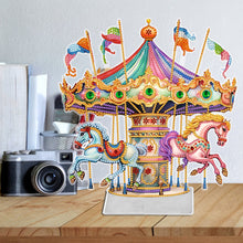 Load image into Gallery viewer, Acrylic Special Shape Carousel Diamond Painting Desktop Ornament for Table Decor
