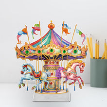 Load image into Gallery viewer, Acrylic Special Shape Carousel Diamond Painting Desktop Ornament for Table Decor
