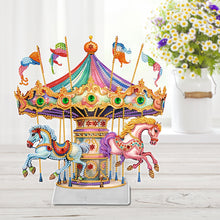 Load image into Gallery viewer, Acrylic Special Shape Carousel Diamond Painting Desktop Ornament for Table Decor
