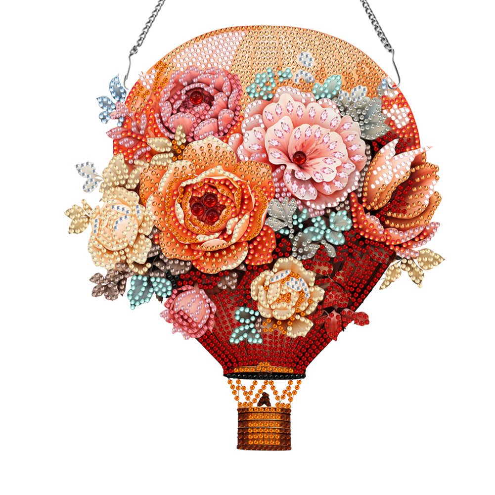 Acrylic Special Shape Flower Balloon Diamond Art Pendant for Garden Window Decor