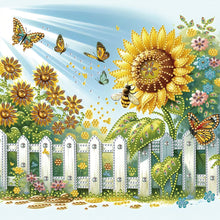 Load image into Gallery viewer, Diamond Painting - Partial Special Shaped - butterfly bee sunflower (30*30CM)
