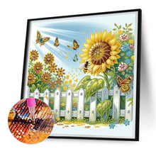 Load image into Gallery viewer, Diamond Painting - Partial Special Shaped - butterfly bee sunflower (30*30CM)
