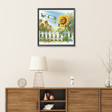 Load image into Gallery viewer, Diamond Painting - Partial Special Shaped - butterfly bee sunflower (30*30CM)
